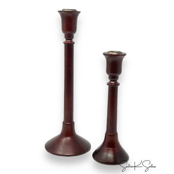 Threshold Short & Tall Wood Turned Candleholder Set of 2 - Target Fall 2023 - Picture 10 of 10